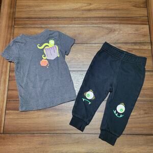 2 Pc Cat & Jack Infant Sweat Pants & Tee Monster Theme - Size 18m